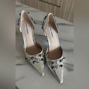 Steve Madden chrome heels